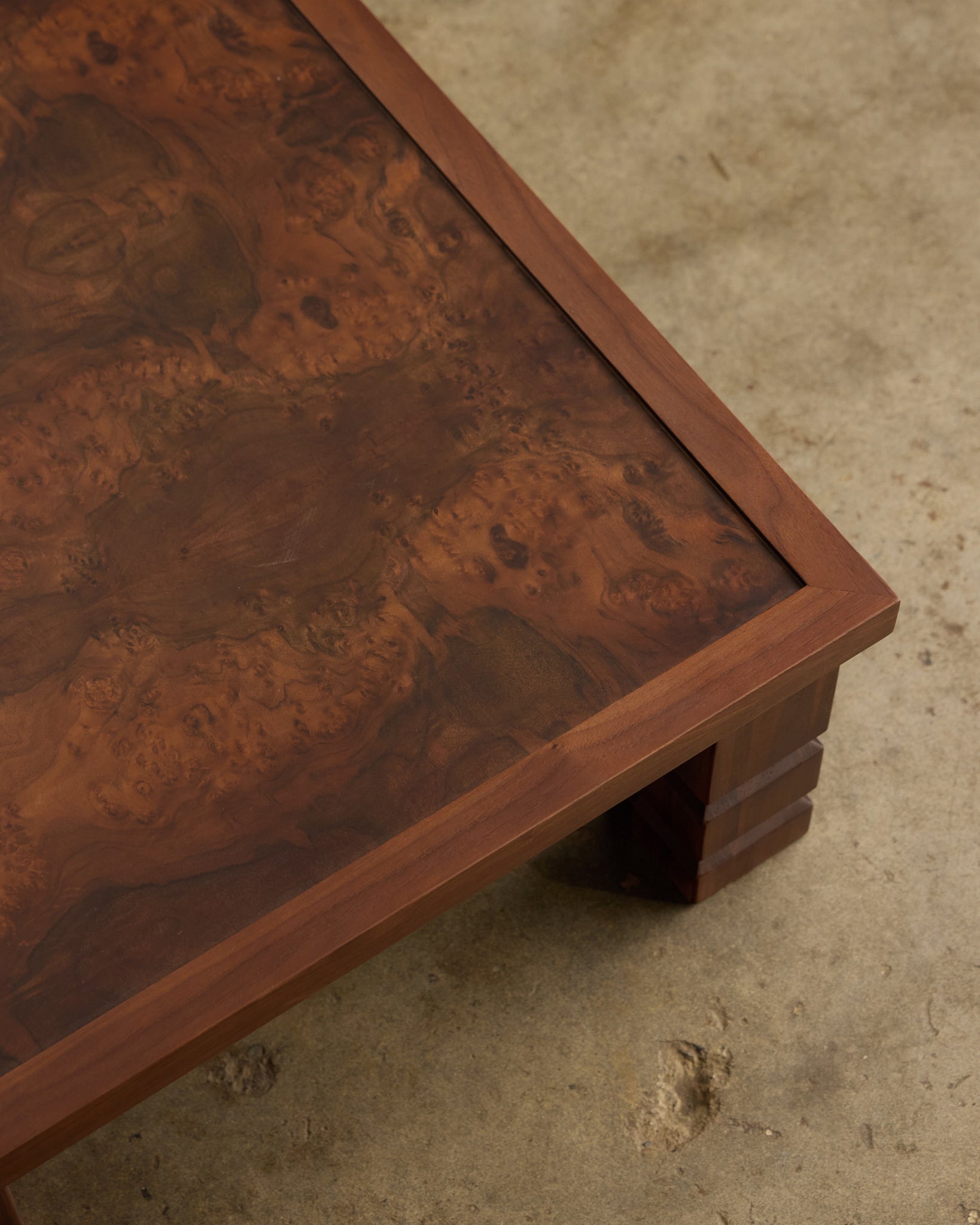 Maya Walnut Burl Square Coffee Table