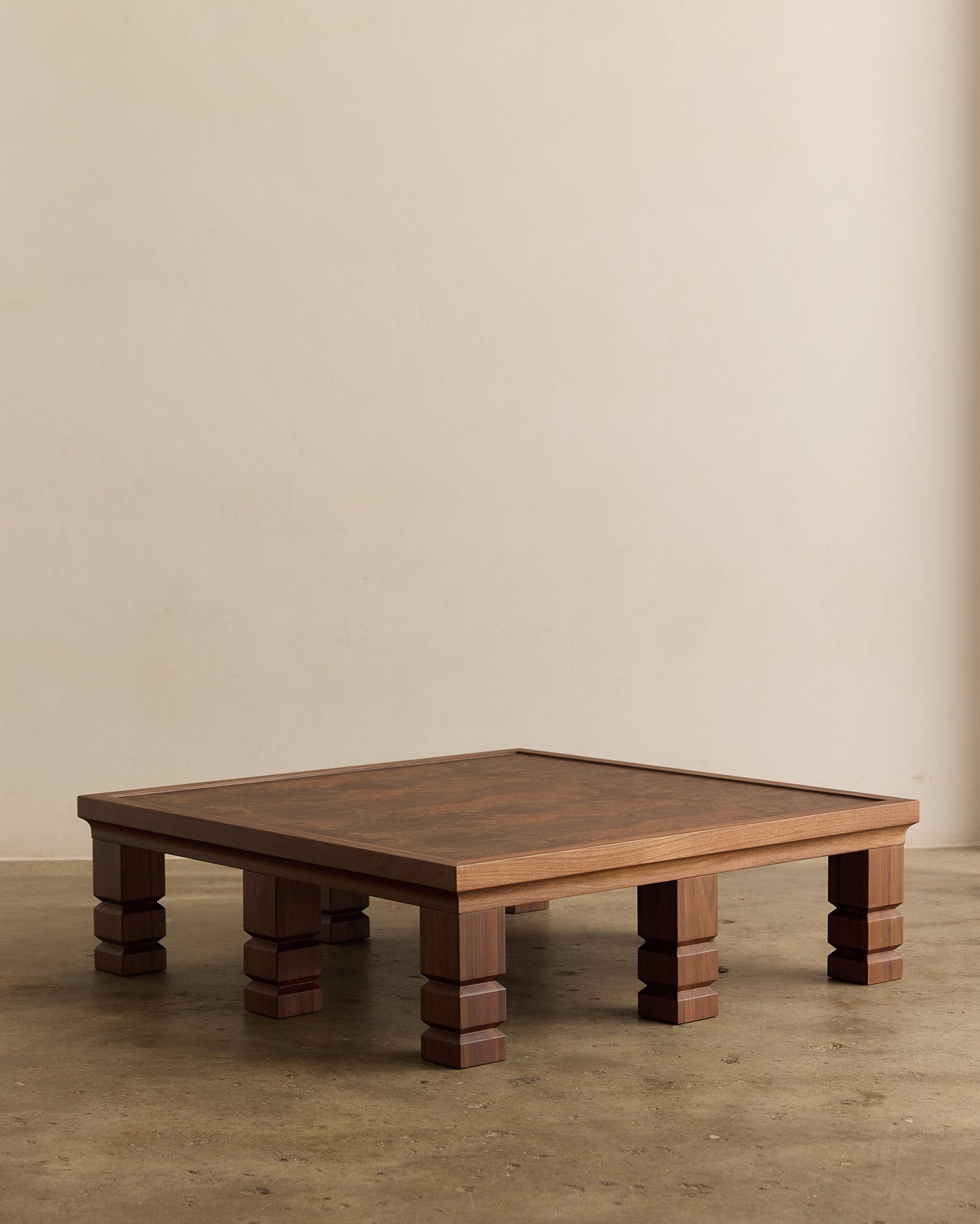 Maya Walnut Burl Square Coffee Table