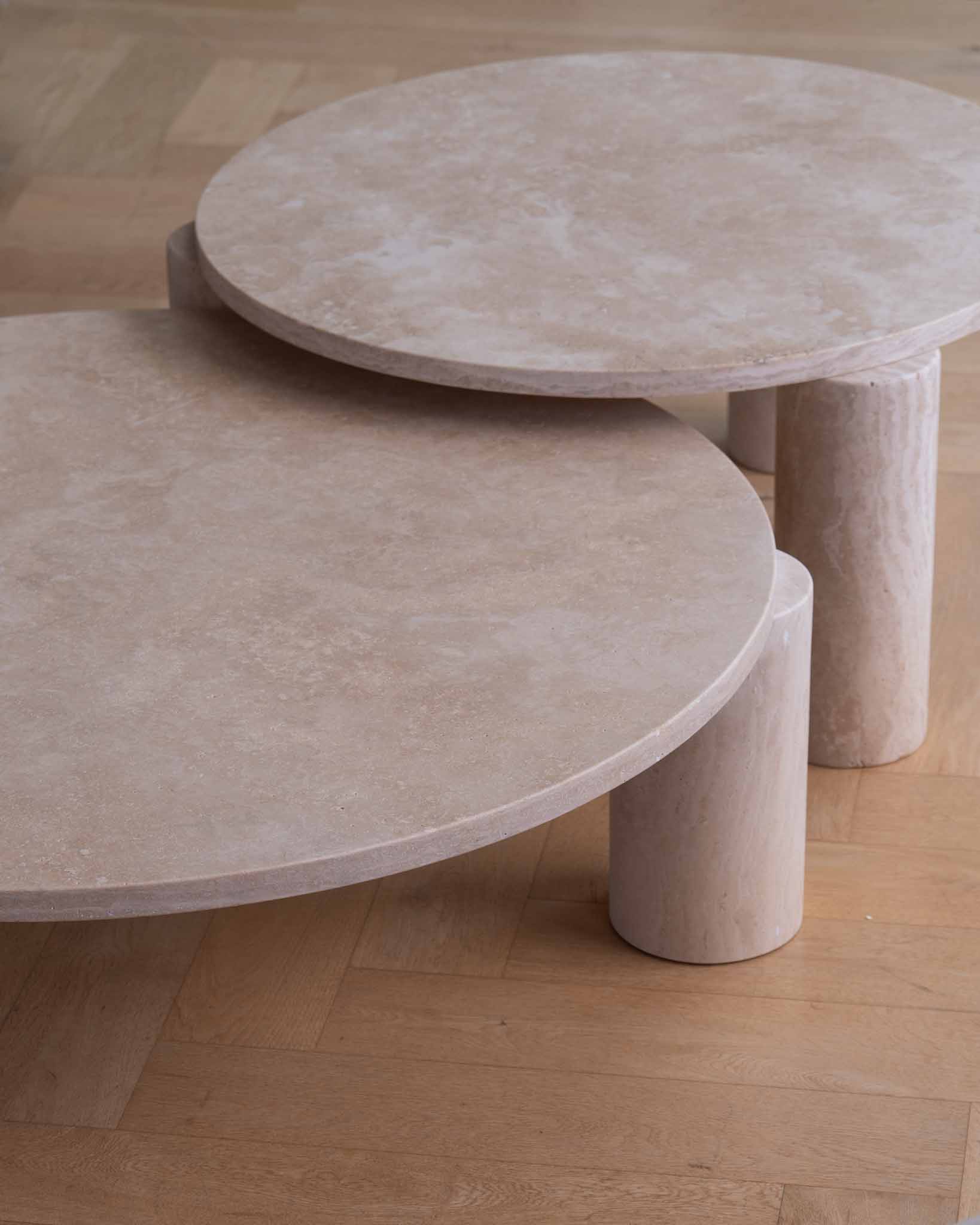 Small Bombola Round Cream Travertine