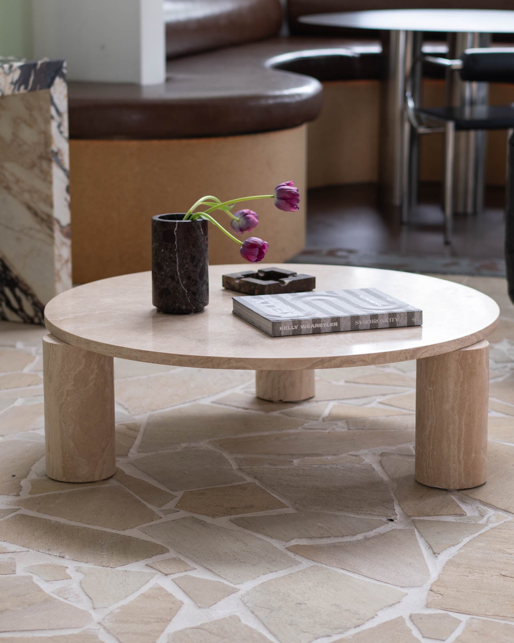 Bombola Round Cream Travertine - Fleur Studios