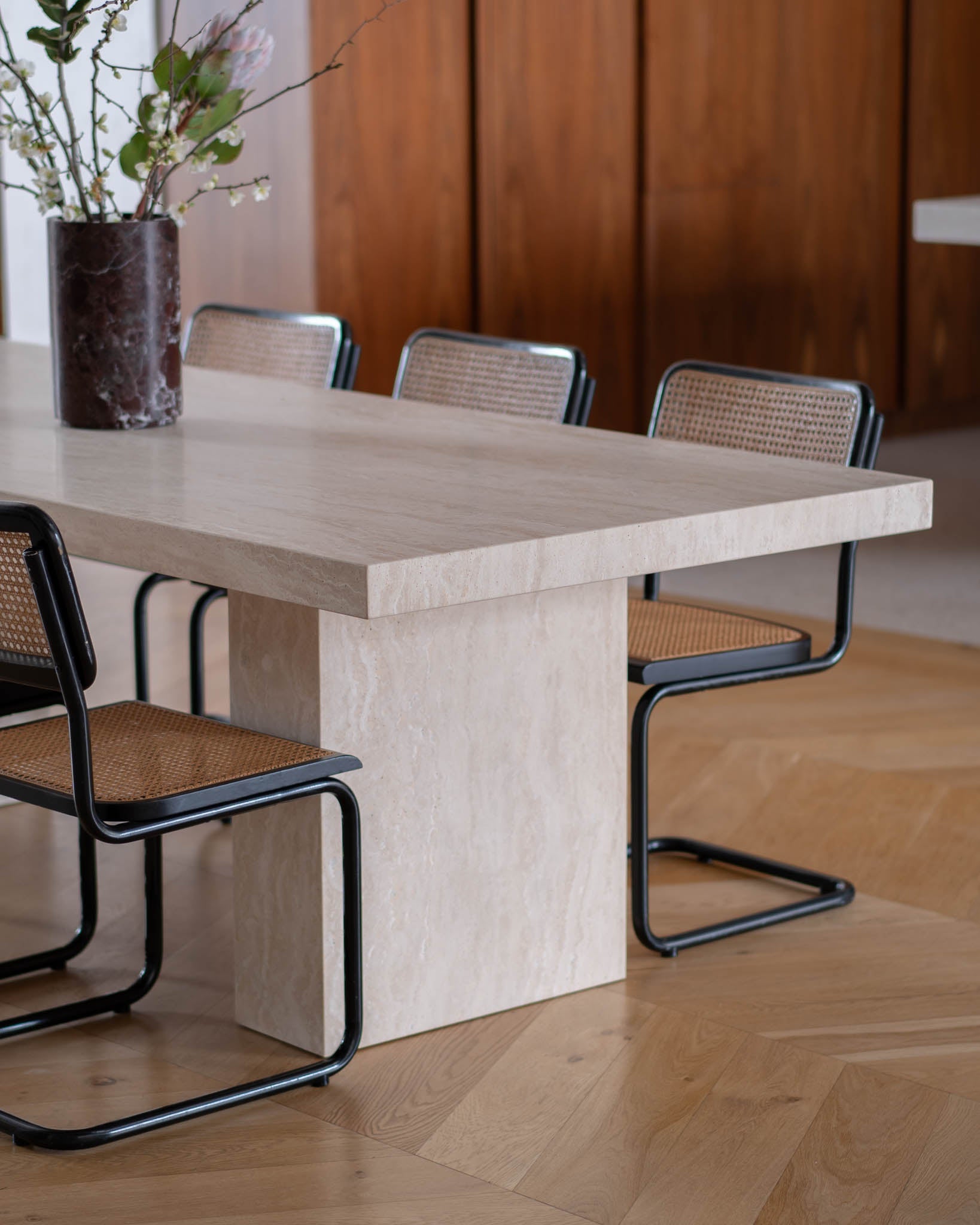 Classic Cream Travertine Dining Table 2.2m