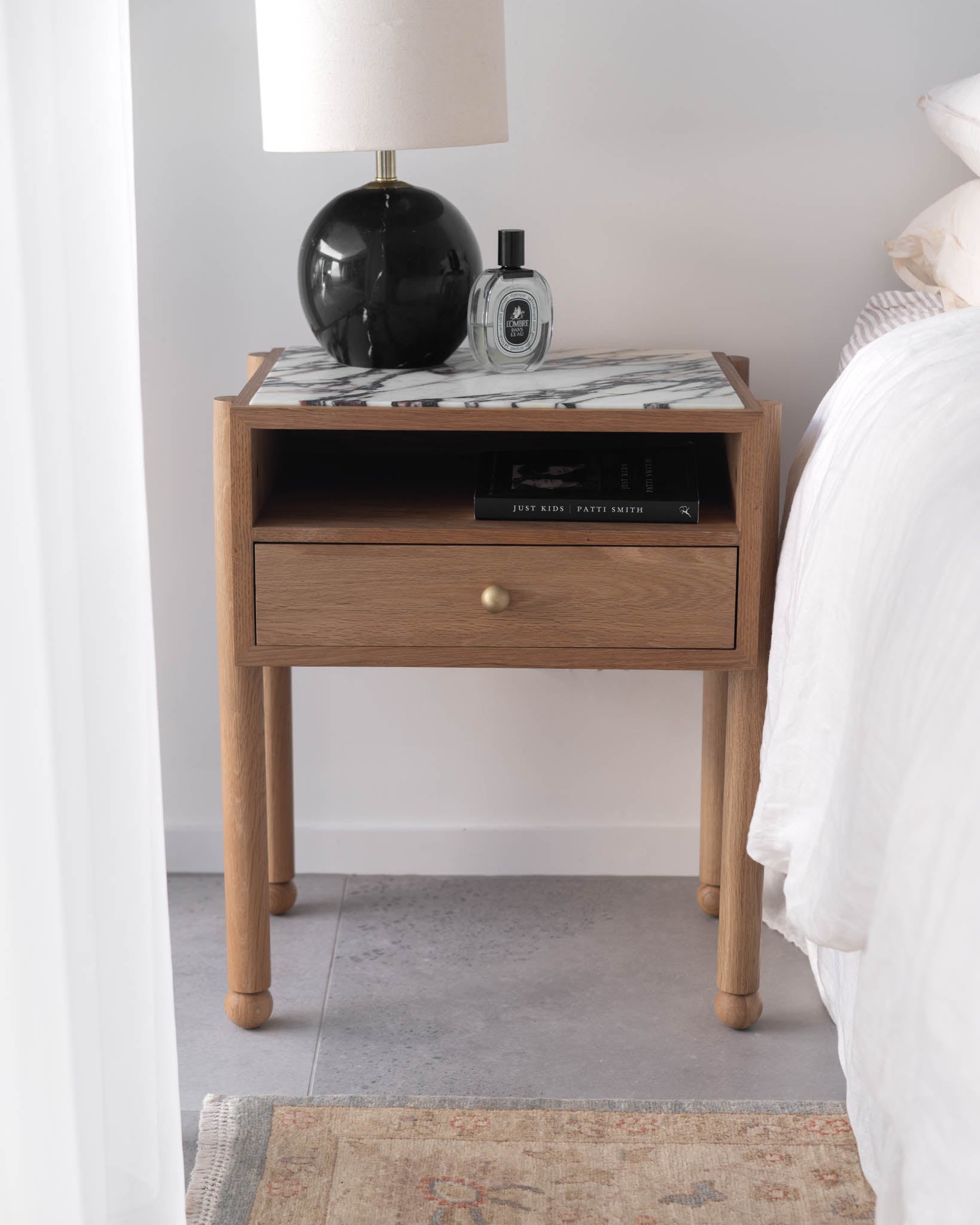 Naomi Oak Viola Bedside - Fleur Studios