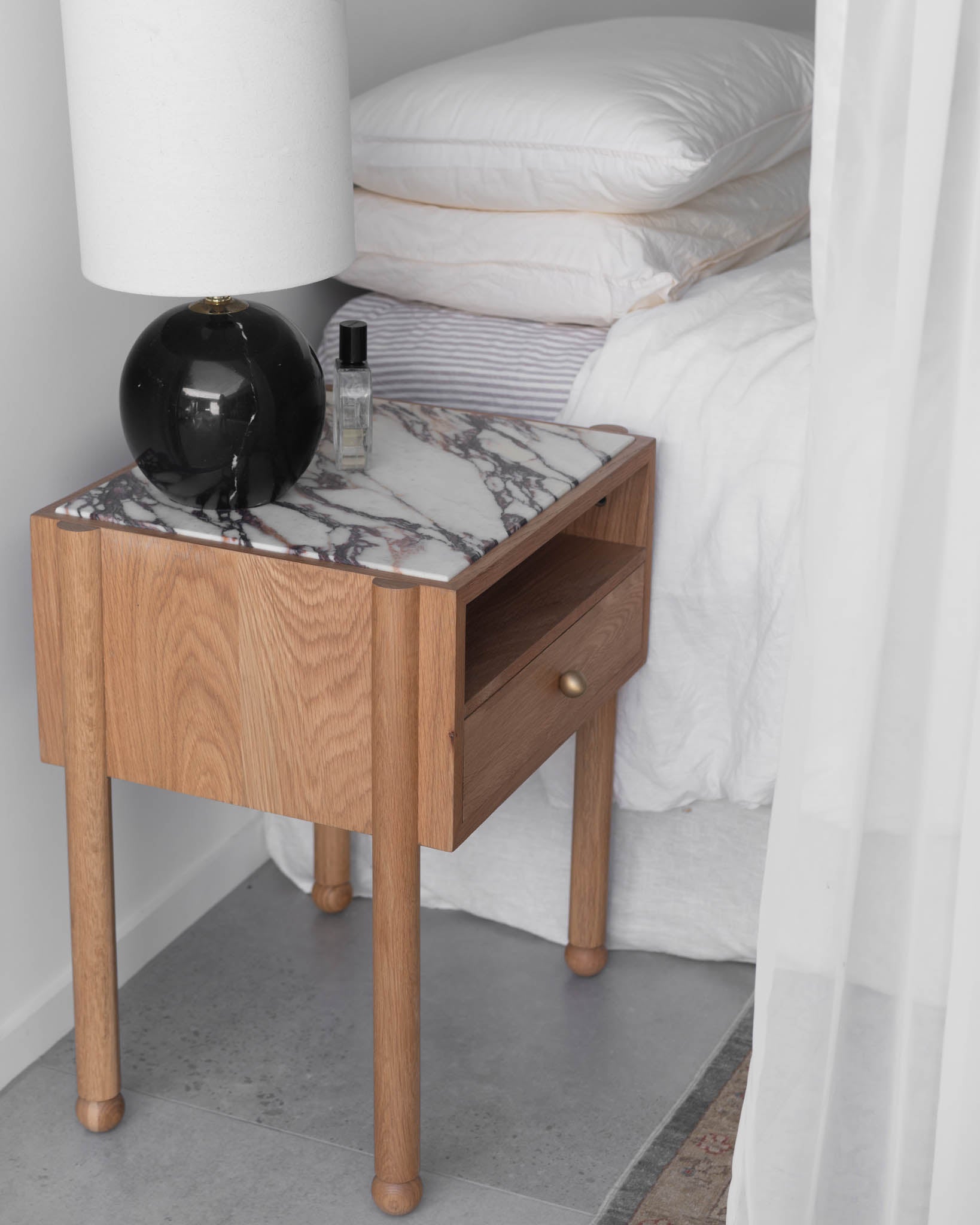 Naomi Oak Viola Bedside - Fleur Studios