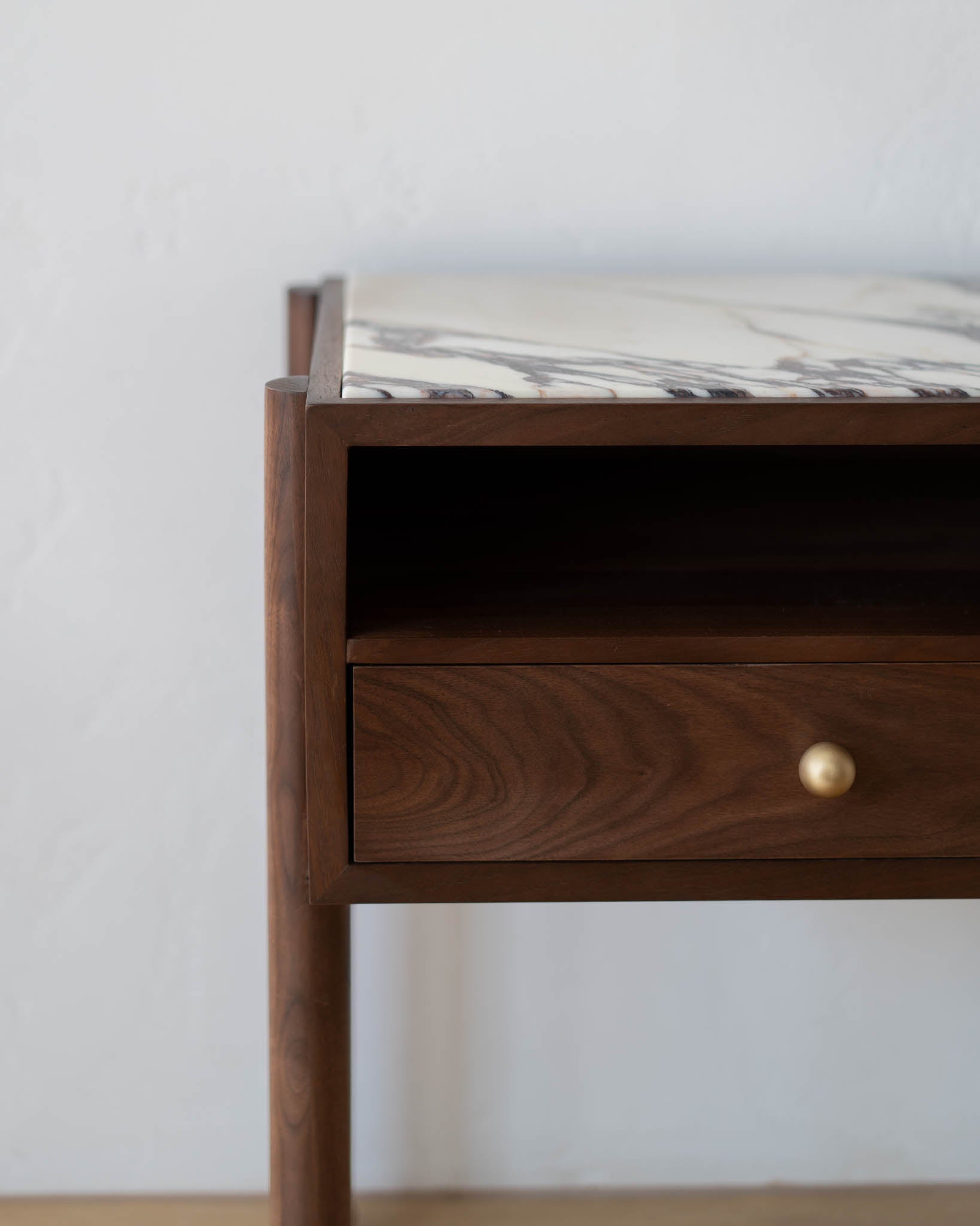 Naomi Walnut Viola Bedside - Fleur Studios