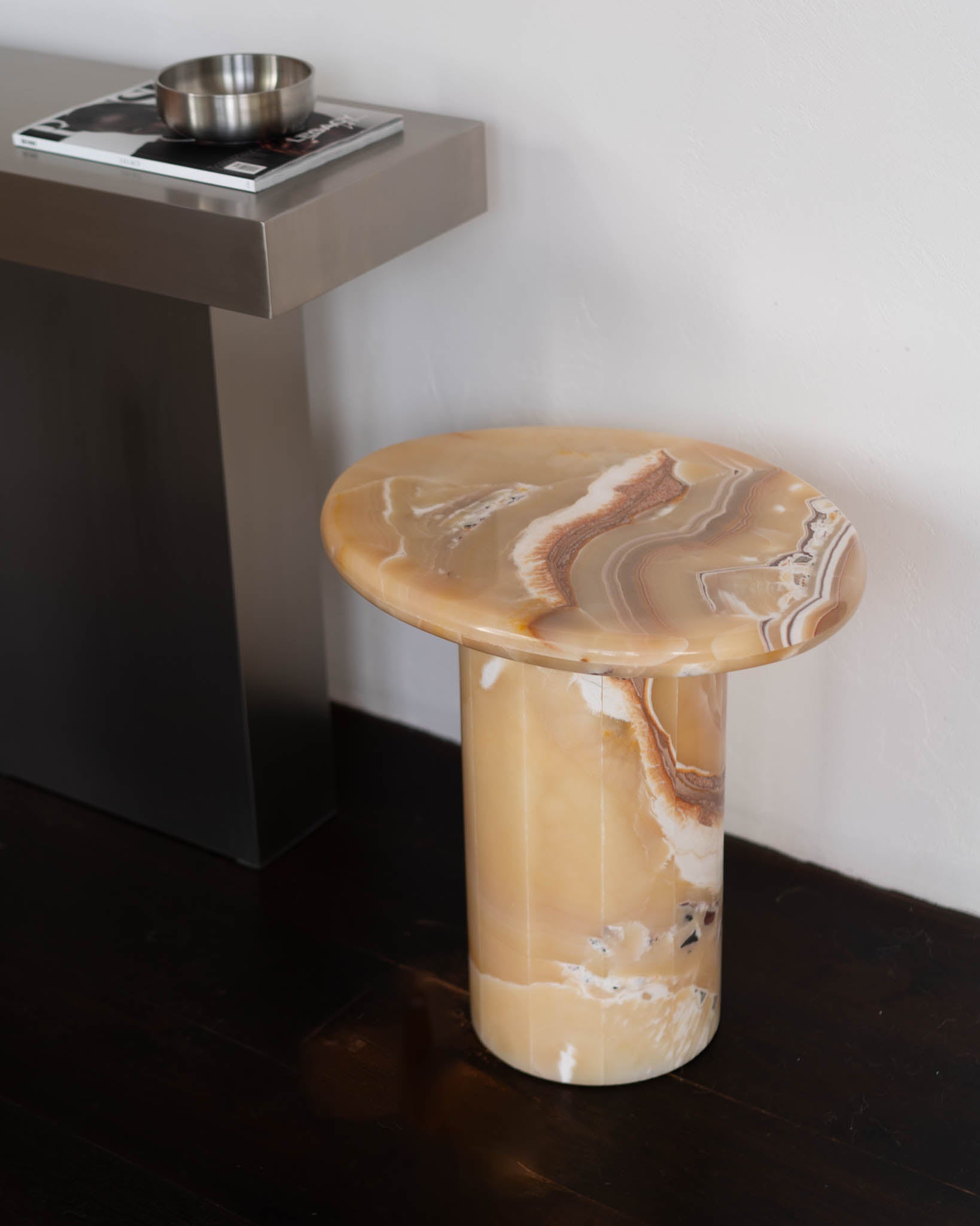 Wabi Side Table Caramel Onyx