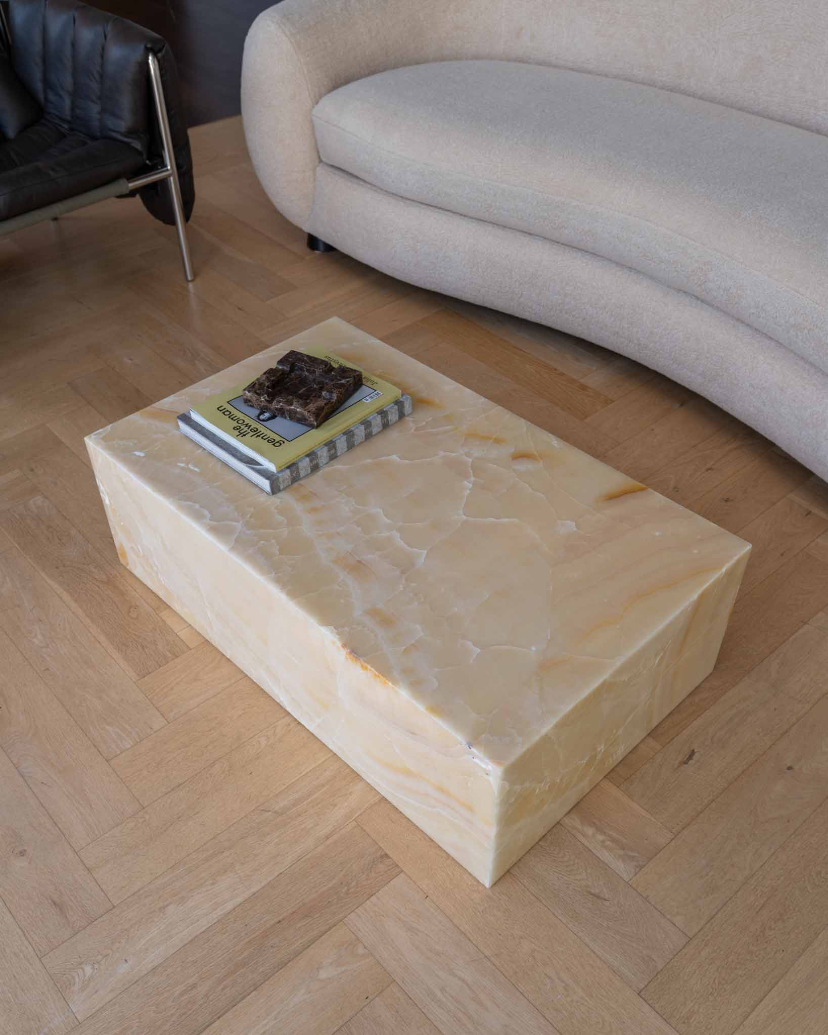 Plinth Coffee Table Caramel Onyx