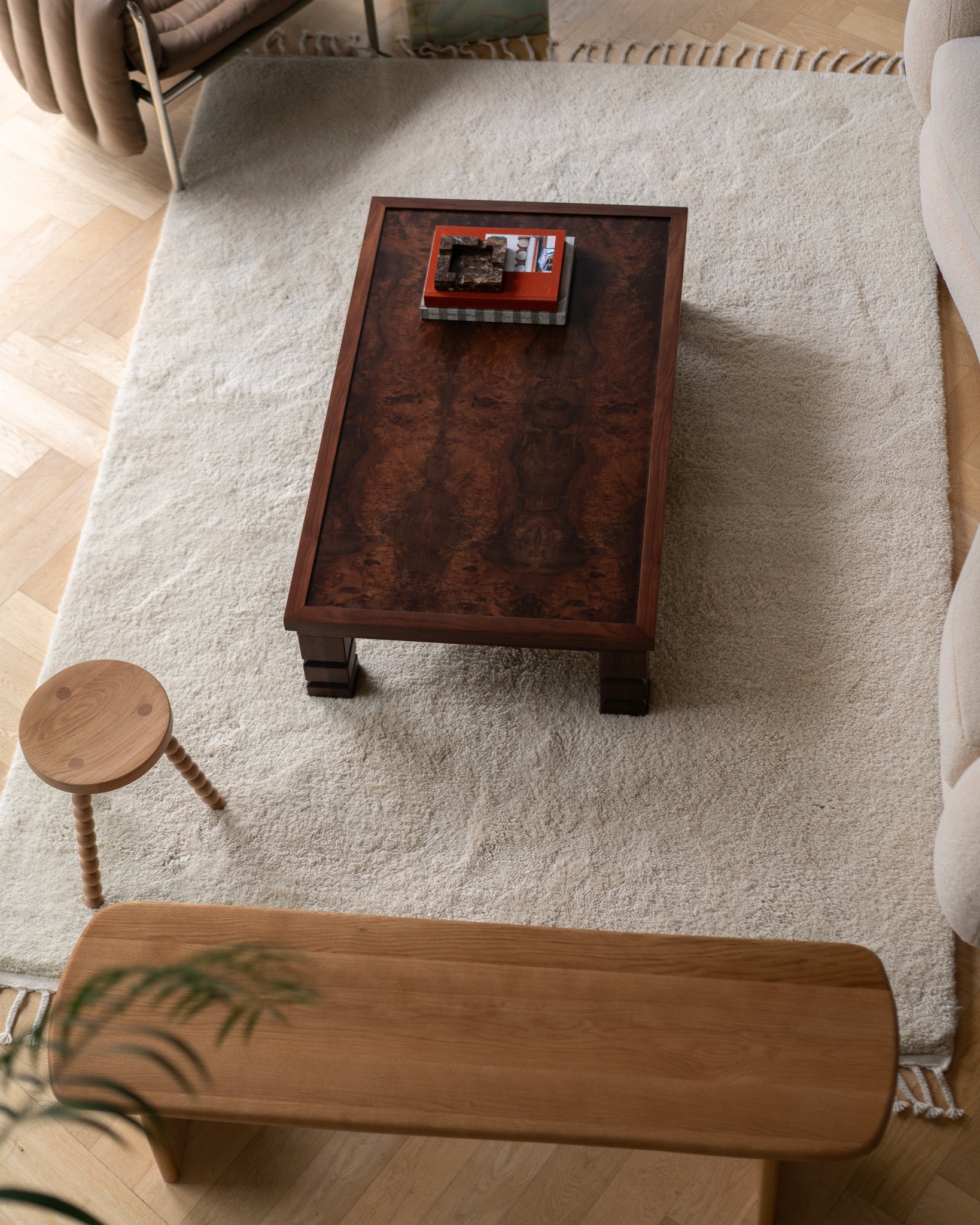 Maya Walnut Burl Coffee Table